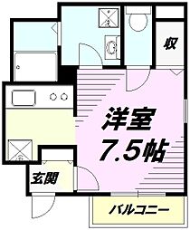 ローリングヒルズ 1Kの間取図画像