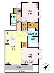 エスペーロ 2LDKの間取図画像