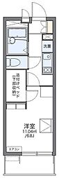 ヒルトップ壱番館 1Kの間取図画像