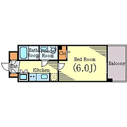 ステージグランデ三軒茶屋アジールコート 1Kの間取図画像
