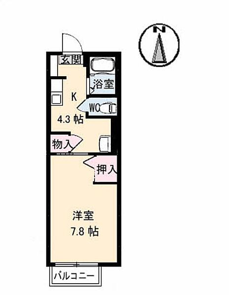 ドリーム・メゾン萩 A0203｜愛媛県新居浜市萩生(賃貸アパート1K・2階・27.36㎡)の写真 その2