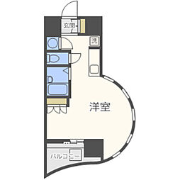 モントーレ天神 1Kの間取図画像