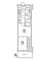 WORVE横浜伊勢佐木町 2Kの間取図画像