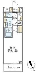 クレアポルテ川口元郷 1Kの間取図画像