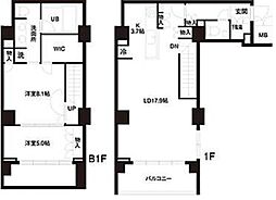 東京メトロ南北線 白金高輪駅 徒歩5分の賃貸マンション 1階2LDKの間取り