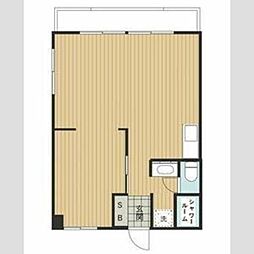 マンション市兵衛 1階ワンルームの間取り