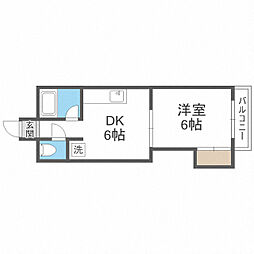 OAKVILLA大橋駅前 1DKの間取図画像