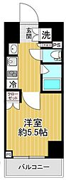ルーブル高津 1Kの間取図画像