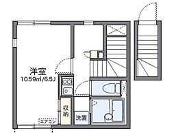 レオネクスト富士見 2階1Kの間取り