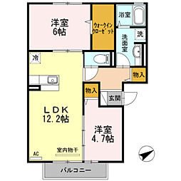 ブルーフローラ A 3階/-