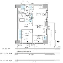 パークアクシス品川天王洲アイル 12階3LDKの間取り