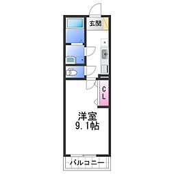 グランパシフィック和歌浦東innovation 1階1Kの間取り