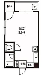 第二清水ハイツ ワンルームの間取図画像