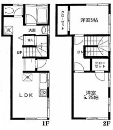 上安松サイトーハウス 1階2LDKの間取り