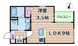 robot home 滝井(ロボットホーム タキイ) 1LDKの間取図画像