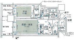 グランドシティタワー池袋 1LDKの間取図画像