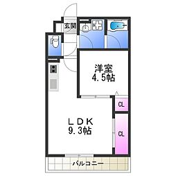 KTIレジデンス阿倍野 1LDKの間取図画像