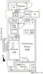 シーズンフラッツ浅草六丁目 1LDKの間取図画像