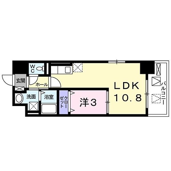 大阪府岸和田市春木若松町(賃貸マンション1LDK・4階・34.30㎡)の写真 その2