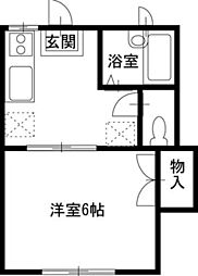 パークフラットM&T 1Kの間取図画像
