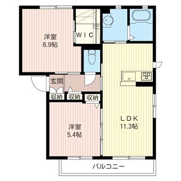 シャーメゾン海老ヶ島　Ａ 00201｜茨城県筑西市海老ヶ島(賃貸アパート2LDK・2階・54.07㎡)の写真 その2