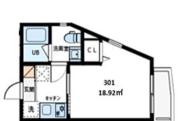 EXENTIA-NISHIARAI 1Kの間取図画像