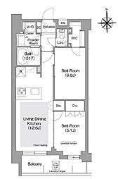 コンフォリア・リヴ文京護国寺 3階2LDKの間取り