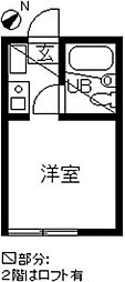 ジョイフル三ツ沢B棟 ワンルームの間取図画像