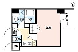 アビタ住吉 1Kの間取図画像