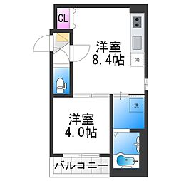 大阪市東住吉区照ケ丘矢田3丁目アパート 1LDKの間取図画像