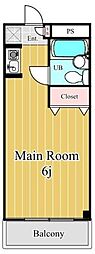 堀江新井マンション ワンルームの間取図画像