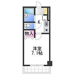 ナカイマンション 1Kの間取図画像