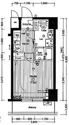 グランド・ガーラ銀座 1Kの間取図画像