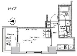 プラウドフラット門前仲町5 1Kの間取図画像