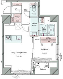 GRANPASEO広尾 1LDKの間取図画像