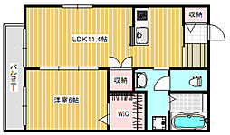 プレジール本中山 1LDKの間取図画像