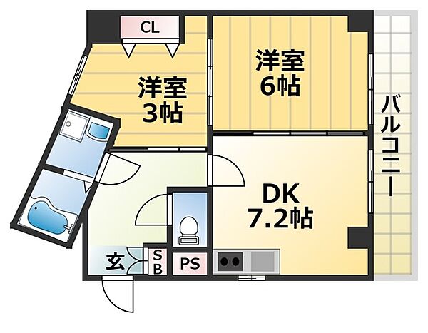 vita ｜兵庫県神戸市灘区城内通５丁目(賃貸アパート2K・3階・40.57㎡)の写真 その2