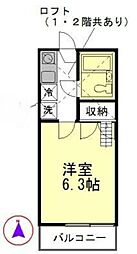 レストハイツ 1Kの間取図画像