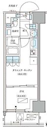パークアクシス品川天王洲アイル 1DKの間取図画像