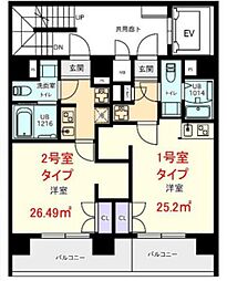 Pratique日本橋水天宮 4階1Kの間取り