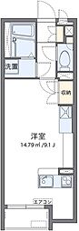 アンネイハイム ワンルームの間取図画像