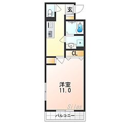 クリエオーレ八雲西町 1Kの間取図画像