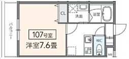 モレスヴィラ塚口 1Kの間取図画像