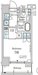 パークアクシス大森 6階1Kの間取り