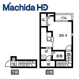 あんしんVerM五ケ山22-2001 ワンルームの間取図画像