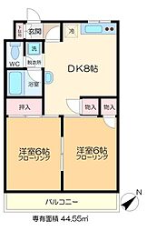 フラワー館 2DKの間取図画像