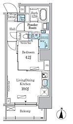パークアクシス錦糸公園 4階1LDKの間取り