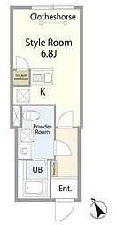 ラフォート町屋 ワンルームの間取図画像