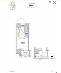 TOMORE品川中延 4階ワンルームの間取り