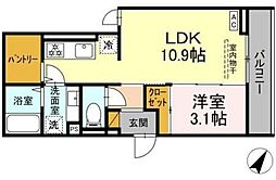 汐見丘PJ 1LDKの間取図画像